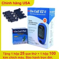 [ SALE SỐC ] Máy đo đường huyết ( tiểu đường ) trong máu của Mỹ Acon On call EZ II - plus que và kim loại tốt giá rẻ hơn