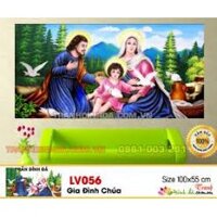 [ Sale sốc] Tranh đính đá gia đình thánh gia đẹp 1mx55cm