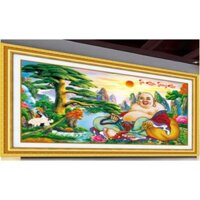 [ Sale sốc] Tranh đính đá phật di lặc khổ lớn 180x100cm