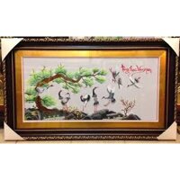 [ Sale sốc] Tranh thành phẩm tùng hạc vạn niên (50x70cm)