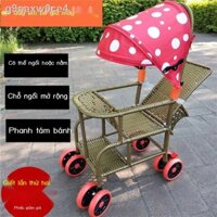 ❐ [SALE SỐC] Xe đẩy em bé mây tre nhẹ ghế mây trẻ em mây tre gấp xe đẩy giả mây can lie xe đẩy em bé mùa hè