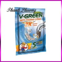 [ Sale99a ] Combo 2 gói bột thông cống V-Green 110gr bemit2016