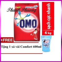 [ Sale99a ] [Free Ship HN và HCM] Bột giặt Omo 6kg đỏ tặng xả vải Comfort 600ml sln