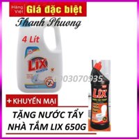 [ Sale99a ] Nước lau sàn Lix đuổi côn trùng 4L Tặng Tẩy Trắng Javel 500ml sln