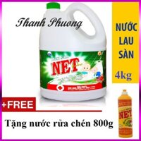 [ Sale99a ] Nước lau sàn Net 4kg tặng Nước rửa chén 800g bemit2016