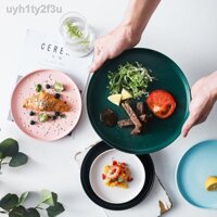 ✣ [SALE]Bắc Âu Sáng Tạo Gốm Sứ Tấm Lưới Đỏ Bộ Đồ Ăn Sang Trọng Ins Món Ăn Phương Tây Món Ăn Nhà Khay Ăn Sáng Đĩa