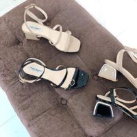 🌟 ( Sales T8 ) Giày sandal cao gót quai ngang gót bọc đồng ( hàng bao đẹp) 😍 . 2020 new .. .. . . . .