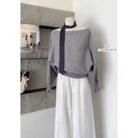 |𝐇𝐚𝐦𝐣𝐮𝐣𝐮| (SẴN) Áo len kiểu dệt kim tay cánh dơi cổ thuyền basic nhẹ nhàng phong cách Hàn Quốc - Hàng QC Loại 1