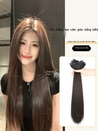 ( Sẵn) Bộ tóc giả dành cho phụ nữ có mái tóc dài ba mảnh vô hình không dấu vết tóc nhân tạo tăng th