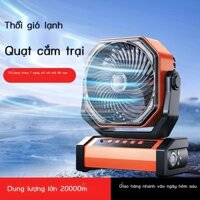 ( Sẵn) Đôi Ngoài Trời Sạc Quạt Cắm Trại Di Động Nhỏ Quạt Để Bàn Ký Túc Xá Đèn Cắm Trại Quạt Trần Mấ