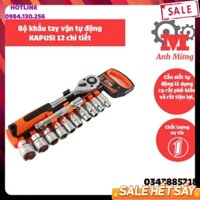 | sẵn hàng| Bộ khẩu tay vặn ốc tự động đa năng KAPUSI 12 chi tiết cao cấp