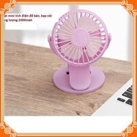 [ sẵn hàng- ship ngay]  [Pin 2000Mah] Quạt usb mini kẹp xe đẩy cho bé nội địa Trung công ty hàng loại 1