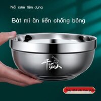 ( Sẵn) Hộ Gia Đình Bát Inox 304, Đũa Và Bộ Muỗng Đũa Thìa Bát Ăn Căng Tin Sinh Viên Nhà Máy Bộ Đồ Ă