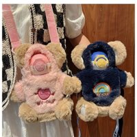 [ SẴN - HOẢ TỐC ] Bình nước giữ nhiệt +túi đựng bình hình Gấu Love Heart My Cup (Có dây đeo+ tặng kèm sticker)