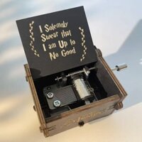 ( Sẵn) Hộp Nhạc Harry Potter Đồng Hồ Lâu Đài Gỗ Mini Trên Bầu Trời Hộp Nhạc Quay Tay Seiko Sáng Tạo