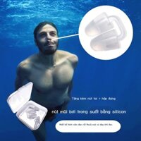 ( Sẵn) Kẹp mũi bơi lội Nút bịt tai chống thấm nước Nút mũi silicon mềm mại và thoải mái chống nghẹt