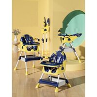 ( San Kho ) Ghế ăn dặm E-560 cao cấp 3 tư tế mẫu mới 2023 có bánh xe gấp gọn, ngả lưng cho bé