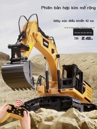 ( Sẵn) Máy xúc điều khiển từ xa cực lớn cậu bé đồ chơi ô tô hợp kim kỹ thuật xe máy xúc điện trẻ em