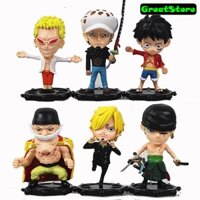 [ Sẵn ] Mô hình One Piece Combo 6 nhân vật Luffy, Zoro, Sanji, LAW, Edward Newgate, Doflamingo Figure Q mode