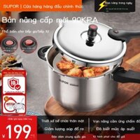 ( Sẵn) Nồi áp suất Supor 304 nồi áp suất inox công suất lớn an toàn chống cháy nổ cảm ứng gas đa nă