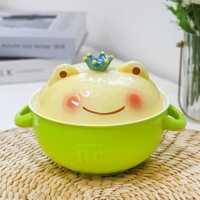 🔥🔥🔥[ SẴN ] Nồi, Bát Úp Mì Bằng Sứ Cao Cấp Có Nắp Hình Ếch Dễ Thương, Tô Sứ Ủ Mì