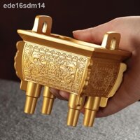 ❆ ▥ [SẴN-RẺ] ☃Lư hương chân kiềng vàng gia dụng hợp kim gỗ đàn lớn hàng hiến dâng đồ trang trí bằng trầm