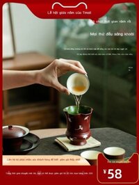 ( Sẵn) Tutu bột giới thiệu rouge đỏ bạch quả Jianshui gốm trà rửa cặn trà bể nước nhỏ bát hộ gia đì