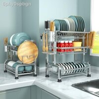 ● ( Sẵn)6phy0spbgnGiá nhà bếp bằng thép không gỉ giá bát đĩa hộ gia đình thoát nước bộ đồ ăn hộp lưu trữ mặt bàn cung cấ