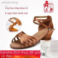 ▬ ( Sẵn)☇✲Ba Sarah Giày khiêu vũ Latin nữ dành cho người lớn gót giữa đế mềm cao
