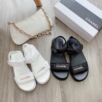 😽 Sandal nữ đế bánh mì quai trần trám tag khuy chữ (Mã SD.191)