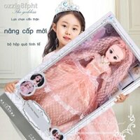 ( Sẵn)Đồ chơi nhà chơi búp bê Barbie cô gái công chúa 3 bộ mô phỏng quà tặng sinh nhật trẻ em 6 tu