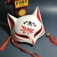 ( Sẵn)Nhật Bản và tinh thần gió cáo mặt nạ nửa mèo quỷ cáo tiệc khiêu vũ đạo cụ trang điểm trẻ em nữ phong cách Trung Ho