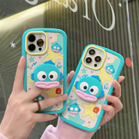 【 Sanrio Hangyodon 】 Vỏ silicon lỏng IPhone dễ thương IPhone 15 Pro Max 14 Pro Max 13 Pro Max 12 Pro IPhone 11 có giá đỡ xoay Vỏ IPhone mềm
