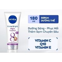 . Serum dưỡng thể trắng da ban đêm Nivia 180l.vitamin C .Q10.vitamin E.