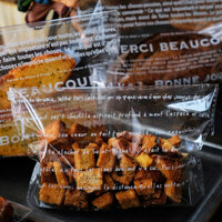 [ Set 100 túi ] Túi trong suốt in chữ