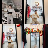 🍁🍂 Set 3 Món Áo Ba Lỗ Đen +Áo Croptop Trắng  + Quần Baggy HOLY Cổ Tròn Tay Ngắn Chất Cotton Cực Mịn Dưới 55kg 🍁🍂