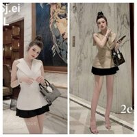 💥 SET ÁO CỔ VEST LÁ SAU, VÁY XÒE XINH XẮN