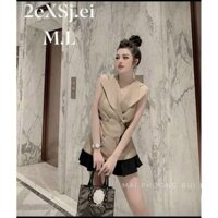 💥 SET ÁO CỔ VEST LÁ SAU, VÁY XÒE XINH XẮN