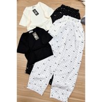 ❥ SET BỘ NỮ - Bộ Áo Croptop Màu Trơn Mix Quần Bi Lai Bèo (Hình thật trải sàn 1000%)