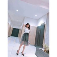 ❤ SET ĐẦM PHỐI LƯỚI KÈM ÁO REN HOA TIẾT 3D