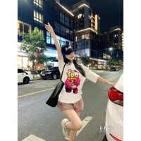 🌸 Set đồ mặc hè form rộng, quần short kèm áo phông hoạt hình in hình cá tính Ulzzang 🌸120000/ms012 mã 799