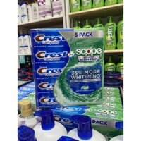 ✨🗽 Set Kem đánh răng CREST SCOPE COMPLETE EXTRA WHITENING 232g ( x5 Tuýp ) _ hàng NHẬP MỸ 🗽✈️