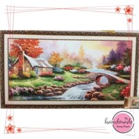 [ Set nguyên liệu tự  thêu  ] Tranh vải treo tường thêu ruy băng