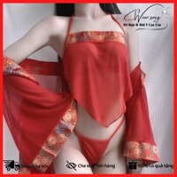 𝐂𝐖𝐄𝐀𝐑.𝐒𝐄𝐗𝐘 Set Yếm kèm Áo Choàng Cổ Trang Trung Hoa Quyến Rũ [CWEAR.SEXY_ĐỒ NGỦ & NỘI Y CAO CẤP]