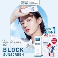 [[ ship hỏa tốc ]] Kem Chống Nắng Mocha Derma UV Block Sunscreen SPF50+, PA++++ 50gr - Mua 1 Tặng 1