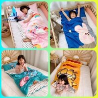 [ SHOP ƯU ĐÃI] Túi Ngủ Cho Bé Kiêm Chăn Đắp Nỉ Nhung Lót Bông Siêu Mềm Mịn - Túi Ngủ Đi Học Đi Chơi cho Bé