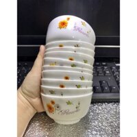 🏵 Sỉ_ 100 Chén đựng Nước CHẤM, Chén Chè, Nhựa DẺO, HOA CÚC (9*5cm)