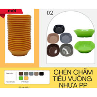 🚨 Sỉ_ 100 Chén Nhựa Pp Vuông, Đựng Muối Tiêu, Nước Chấm (7x2cm)