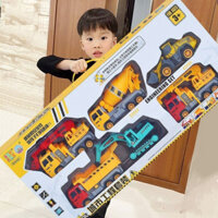 ( Sỉ ) Bộ 6 Xe Ô Tô Đồ Chơi Công Trình Xây Dựng Chạy Đà Siêu To - quà Tặng Sinh Nhật Cho Bé