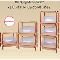 ( SỈ ) Kệ úp chén, bát nhiều tầng có nắp đậy nhựa Việt Nhật ,kệ đựng bát đũa tiện lợi ,bền đẹp chắc chắn (5552-1,2,3)
